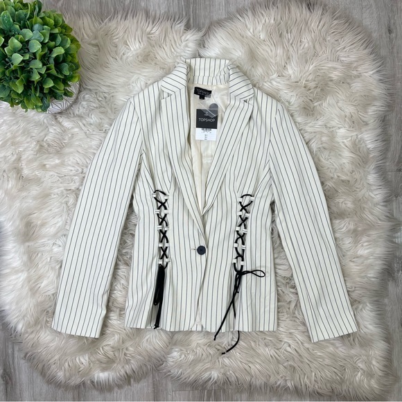 Topshop Jackets & Blazers - Topshop Pinstripe Corset‎ Blazer